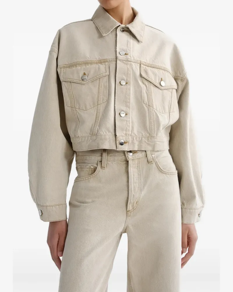 AGOLDE Palmer cropped denim jacket - Nude Nude