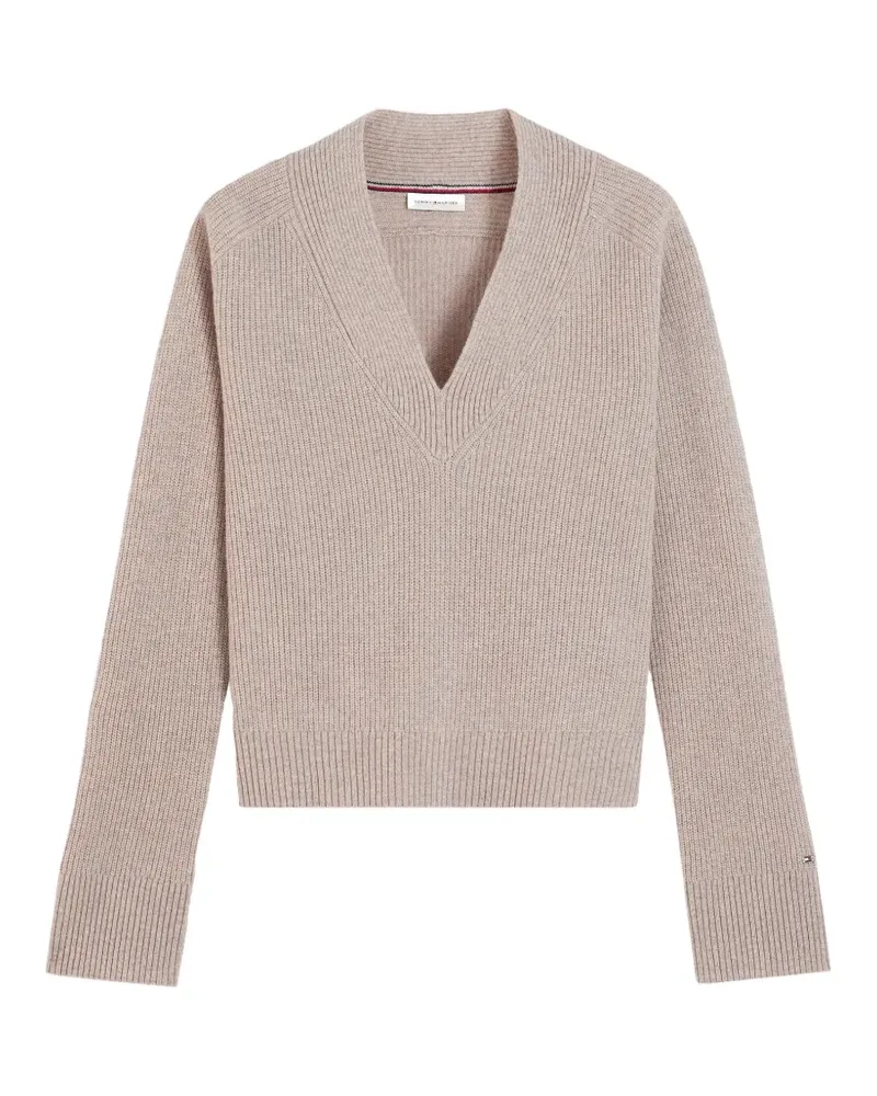 Tommy Hilfiger Gerippter Strickpullover - Nude Nude