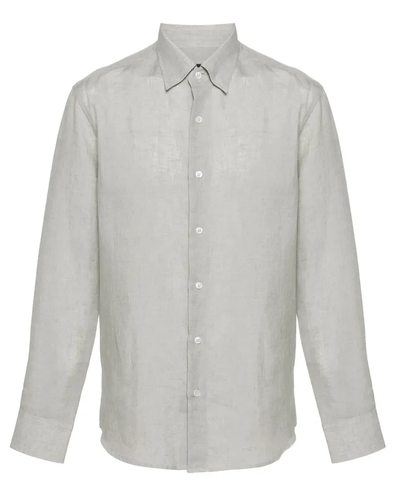 Brioni Hemd aus Leinen-Chambray - Grün Grün