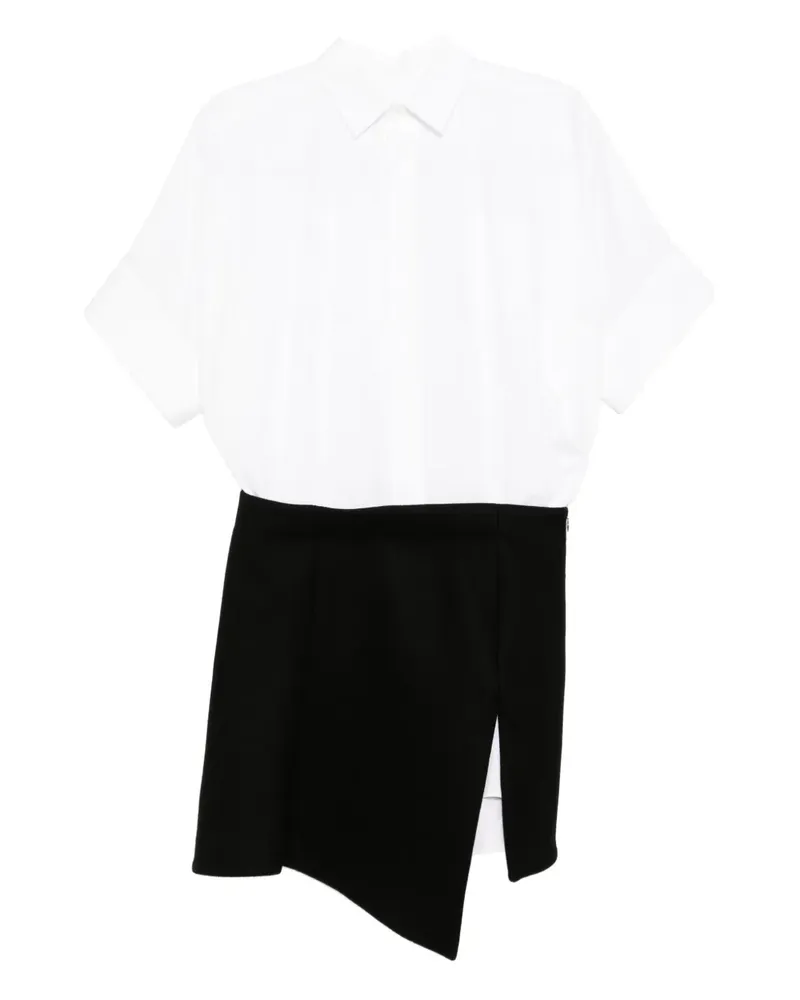 Sacai Kleid mit asymmetrischem Saum - Weiß Weiß