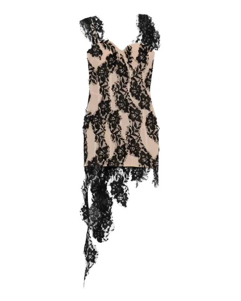 Giuseppe di Morabito lace asymmetric mini dress - Nude Nude