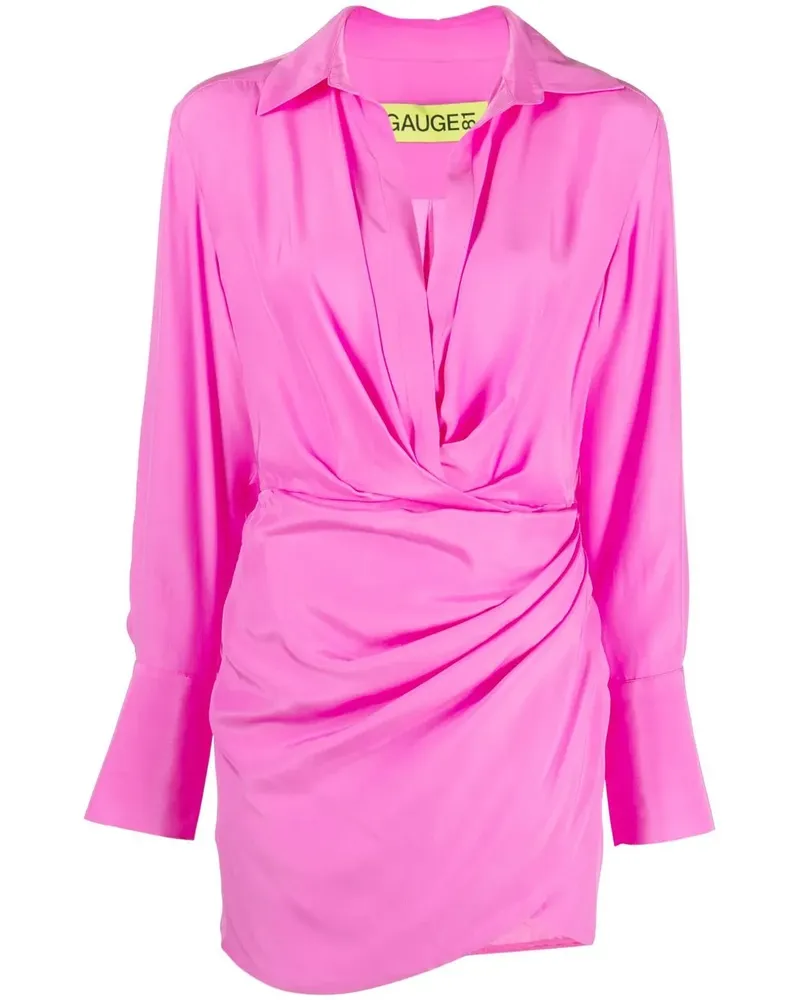 GAUGE81 Hemdkleid mit Raffungen - Rosa Rosa