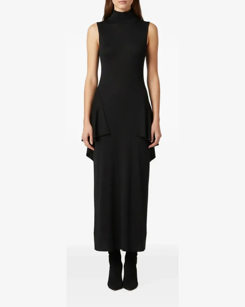 Totême Drapiertes Midikleid - Schwarz Schwarz