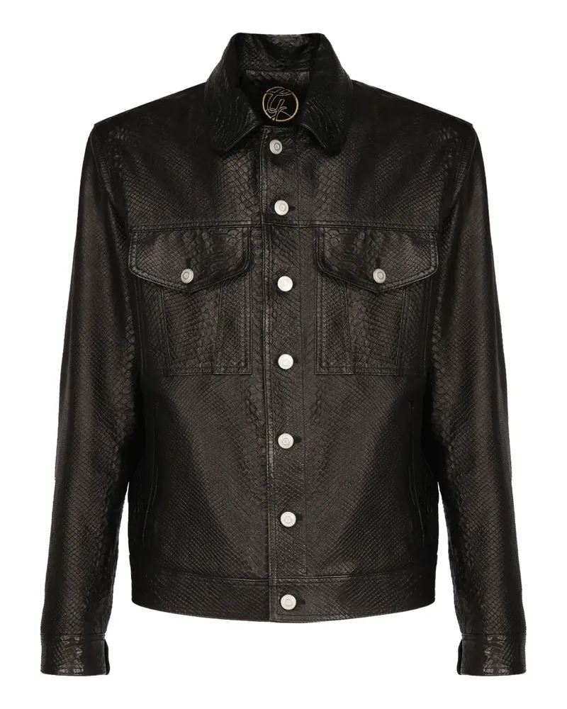 Giuliano Galiano Julius Caesar leather jacket - Schwarz Schwarz
