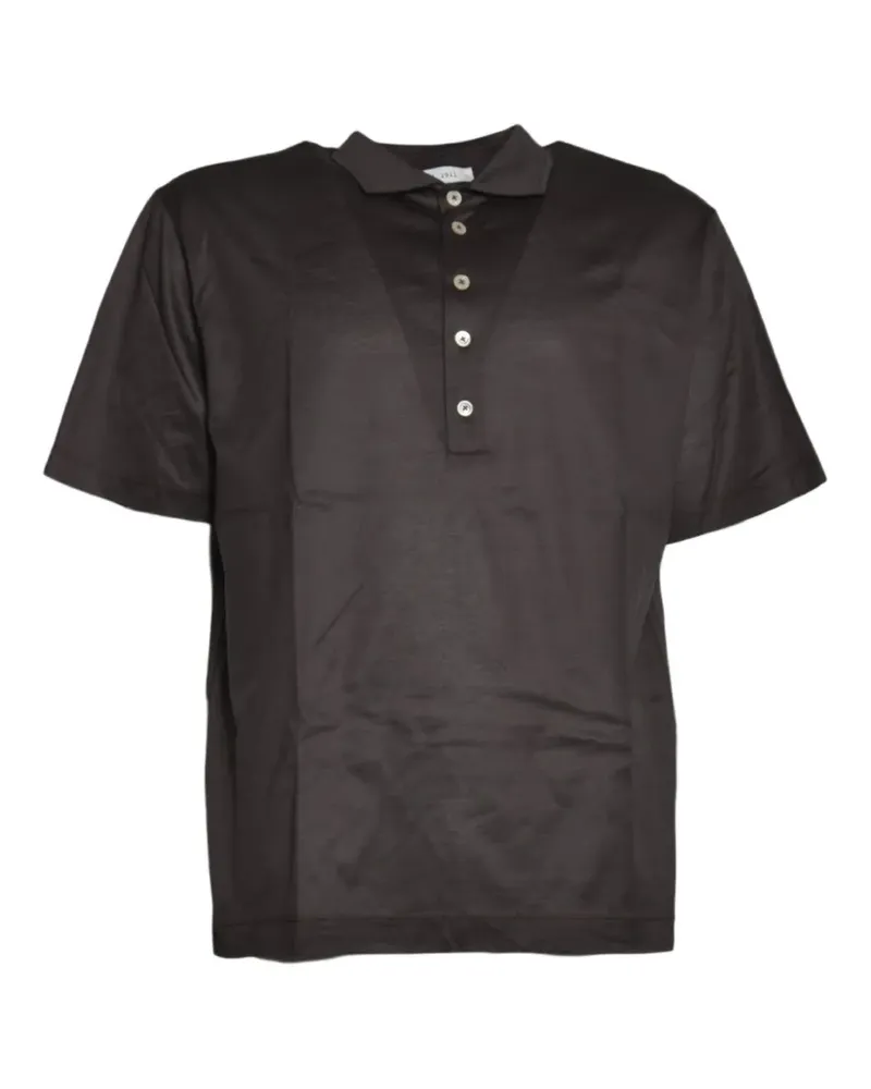 Luigi Bianchi Mantova short-sleeve button-up polo shirt - Braun Braun