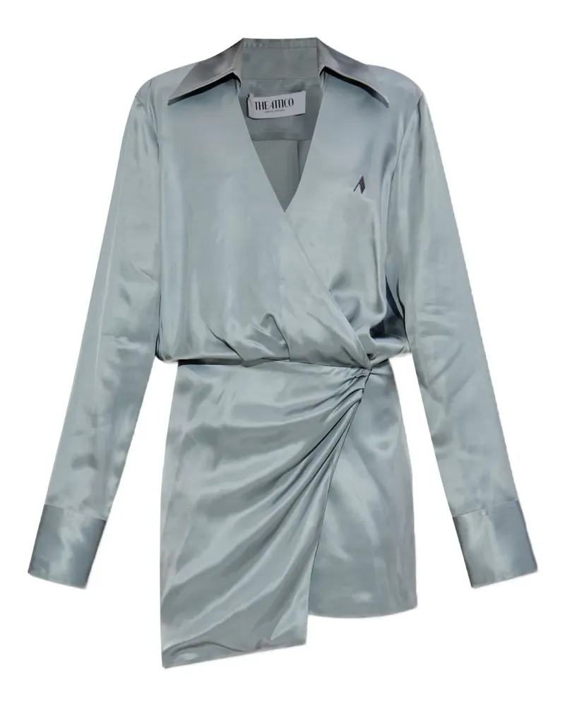 ATTICO Minikleid in Wickeloptik - Blau Blau
