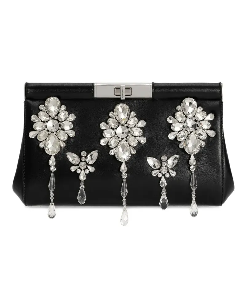 Dolce & Gabbana Clutch mit Kristallen - Schwarz Schwarz