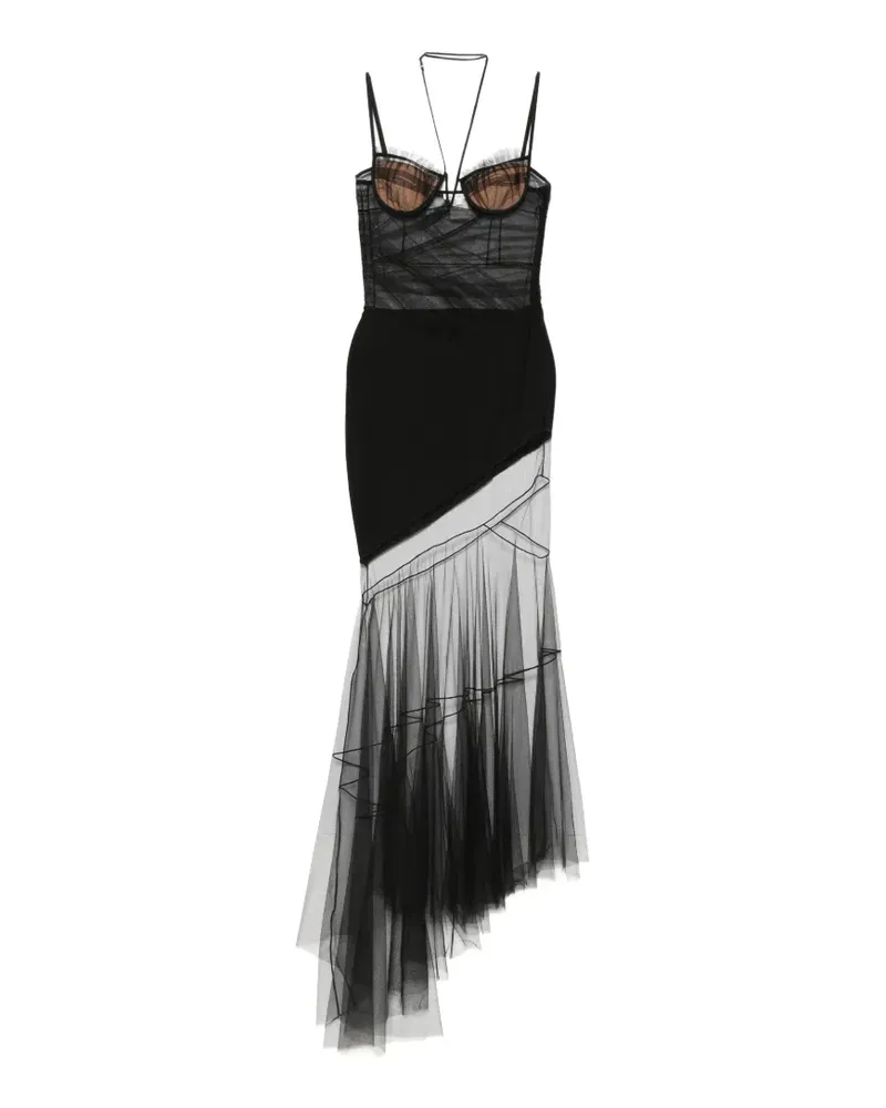 Nensi Dojaka asymmetric draped bra dress - Schwarz Schwarz