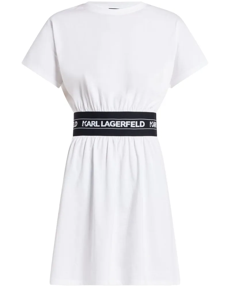 Karl Lagerfeld T-Shirtkleid mit Logo-Streifen - Weiß Weiß