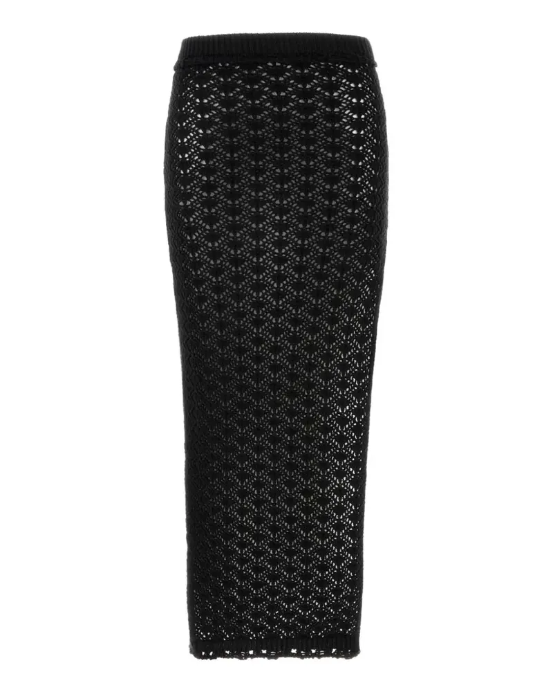 Blumarine crochet-knit fitted midi skirt - Schwarz Schwarz
