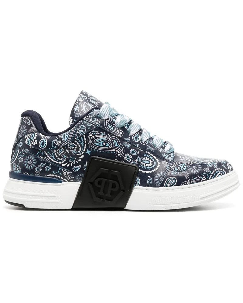 Philipp Plein Super Street Sneakers mit Paisley-Print Blau