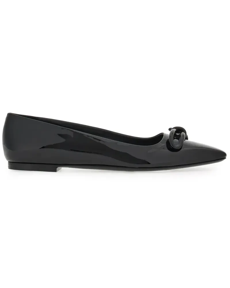 Ferragamo Ballerinas mit Schleife - Schwarz Schwarz