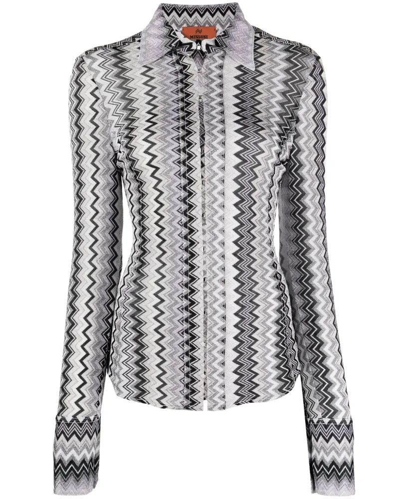 Missoni Hemd mit Zickzack-Metallic-Garn - Violett Violett
