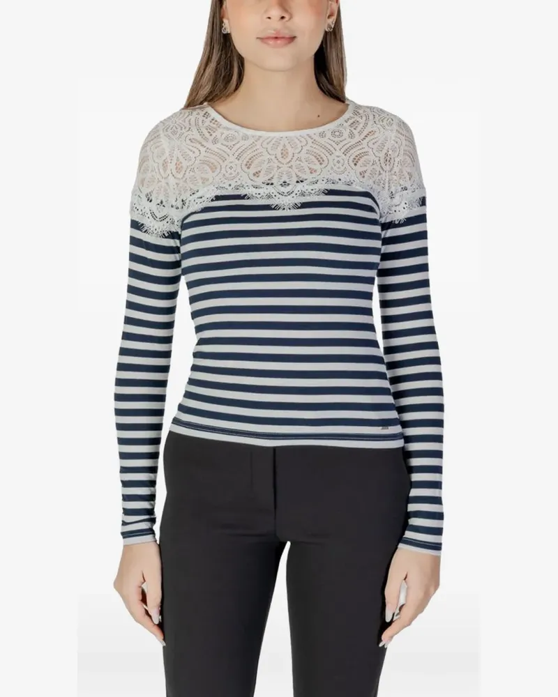 Morgan striped long sleeve knitted top - Blau Blau
