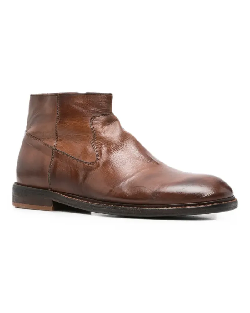 Moma side-zip leather ankle boots - Braun Braun