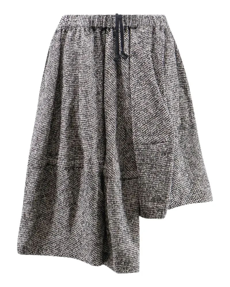Comme des Garçons elasticated-waist asymmetric midi skirt - Schwarz Schwarz
