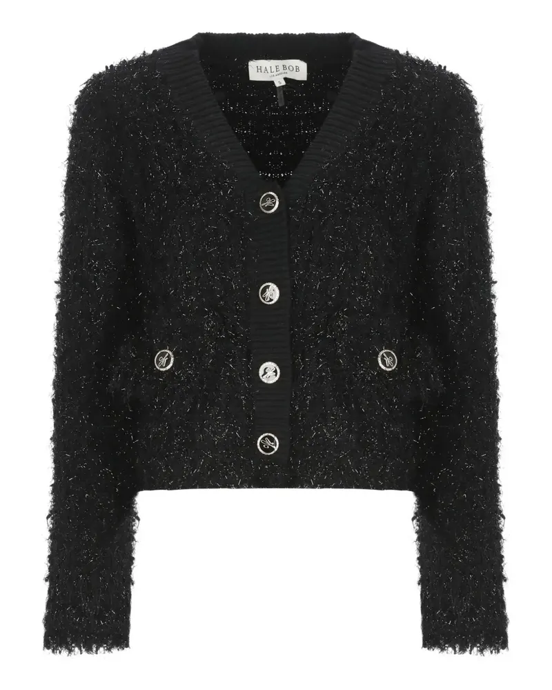 Hale Bob Bouclé-Cardigan mit Logo-Detail - Schwarz Schwarz