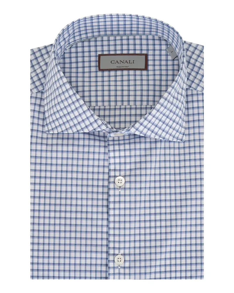 Canali checked cotton shirt - Blau Blau