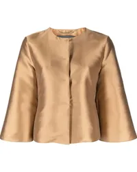 Alberta Ferretti Jeansjacke mit Faltendetail Nude