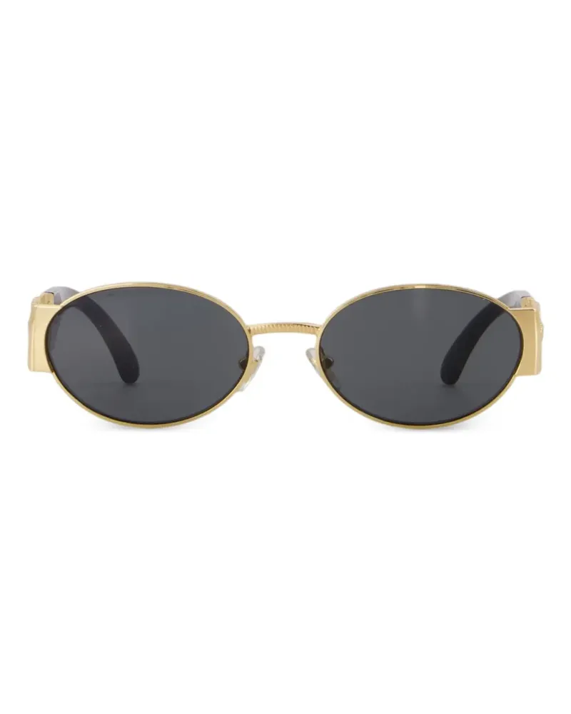 Versace Sonnenbrille mit ovalem Gestell - Gold Gold