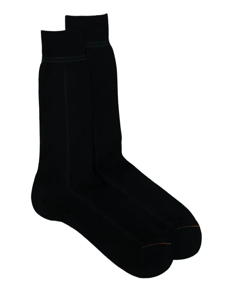 Ermenegildo Zegna ribbed-knit striped-trim socks - Schwarz Schwarz