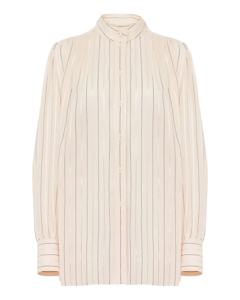Chloé Geraffte Bluse aus Baumwoll-Seiden-Popeline - Rosa Rosa