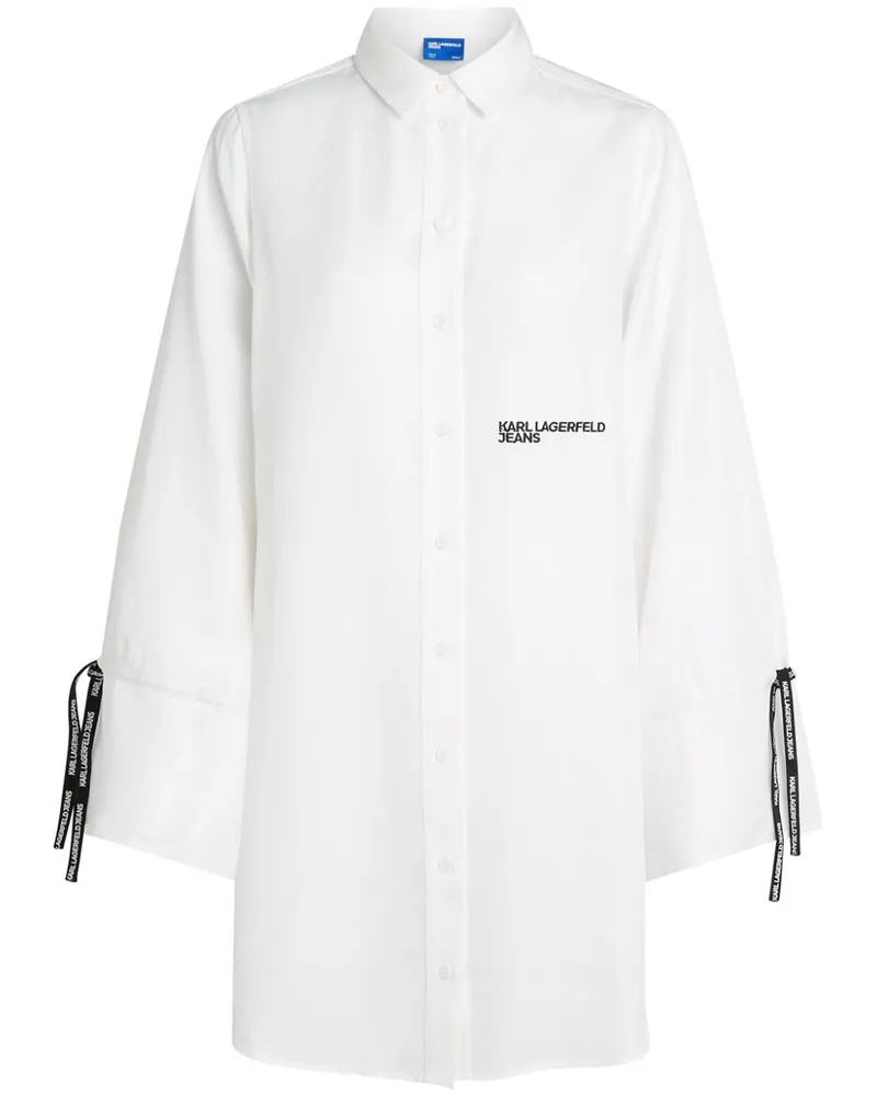 Karl Lagerfeld Hemdkleid mit Schleifen - Weiß Weiß