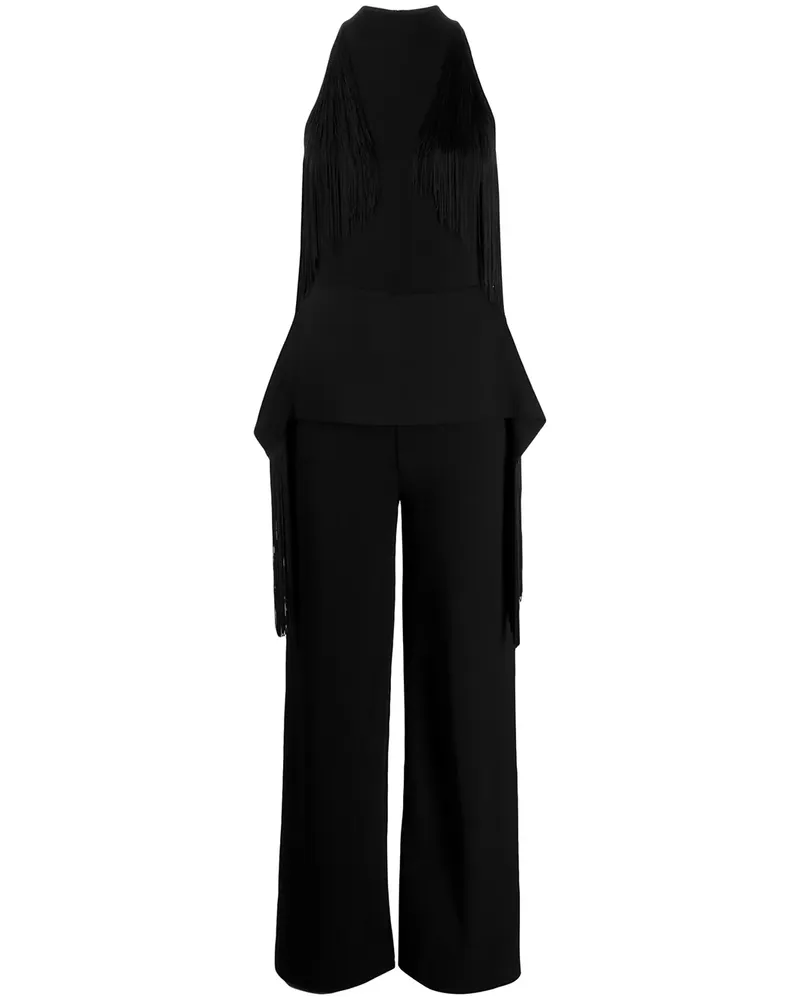Stella McCartney Ärmelloser Jumpsuit mit Fransen - Schwarz Schwarz