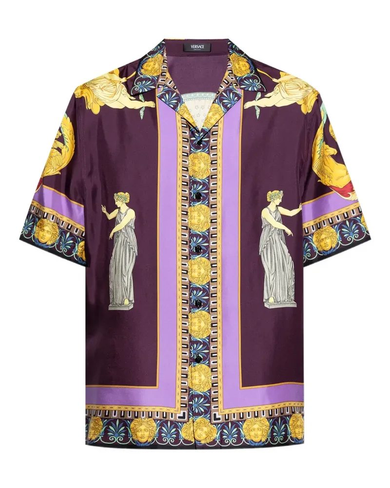Versace Seidenhemd mit Print - Violett Violett