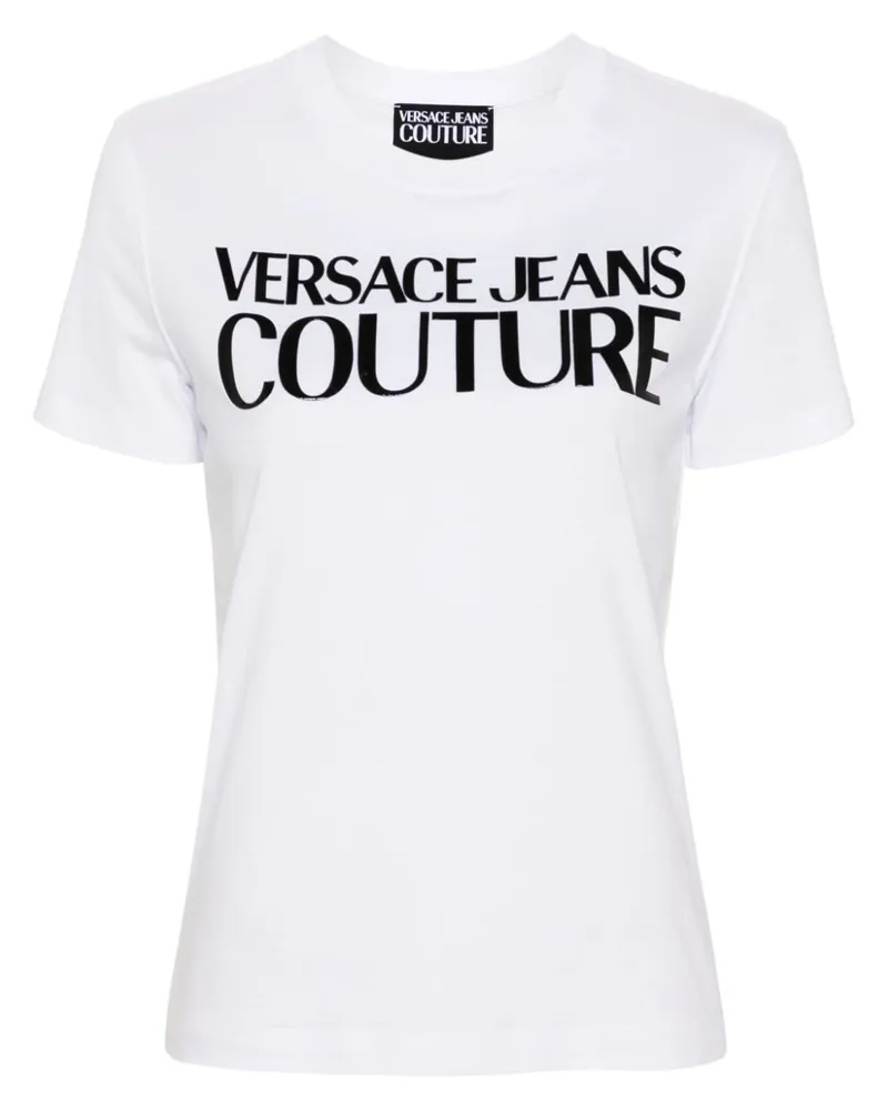 Versace Jeans T-Shirt mit Logo-Streifen - Weiß Weiß
