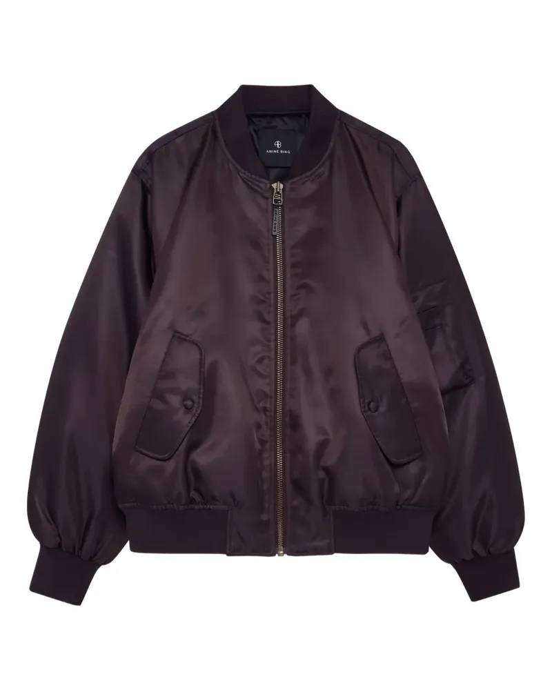 Anine Bing Leon Bomberjacke aus Satin - Braun Braun