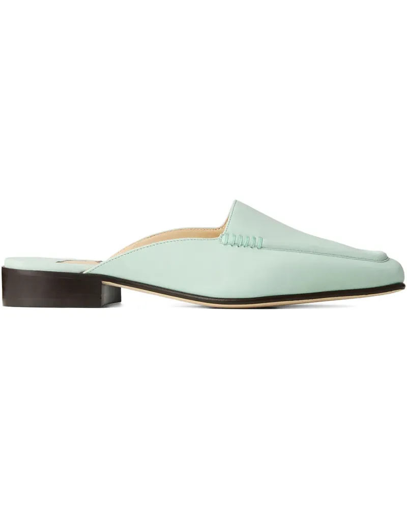 Jimmy Choo square-toe leather mules - Grün Grün