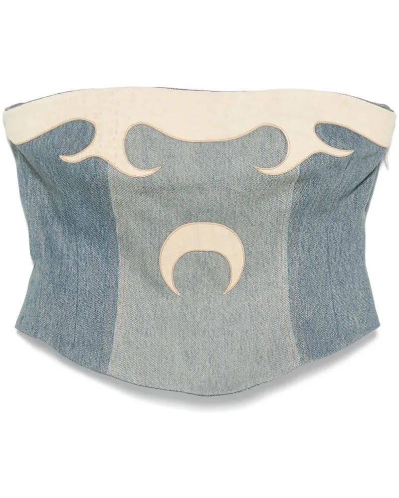 Marine Serre Regenerated Top aus Denim - Blau Blau