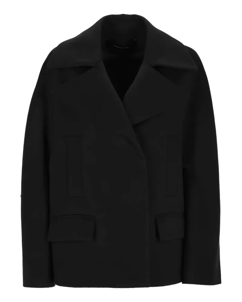 Federica Tosi notched-lapels flap-pockets coat - Schwarz Schwarz