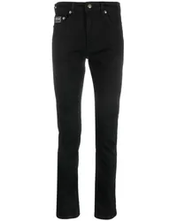 Versace Jeans Slim-Fit-Jeans mit Logo-Patch Schwarz