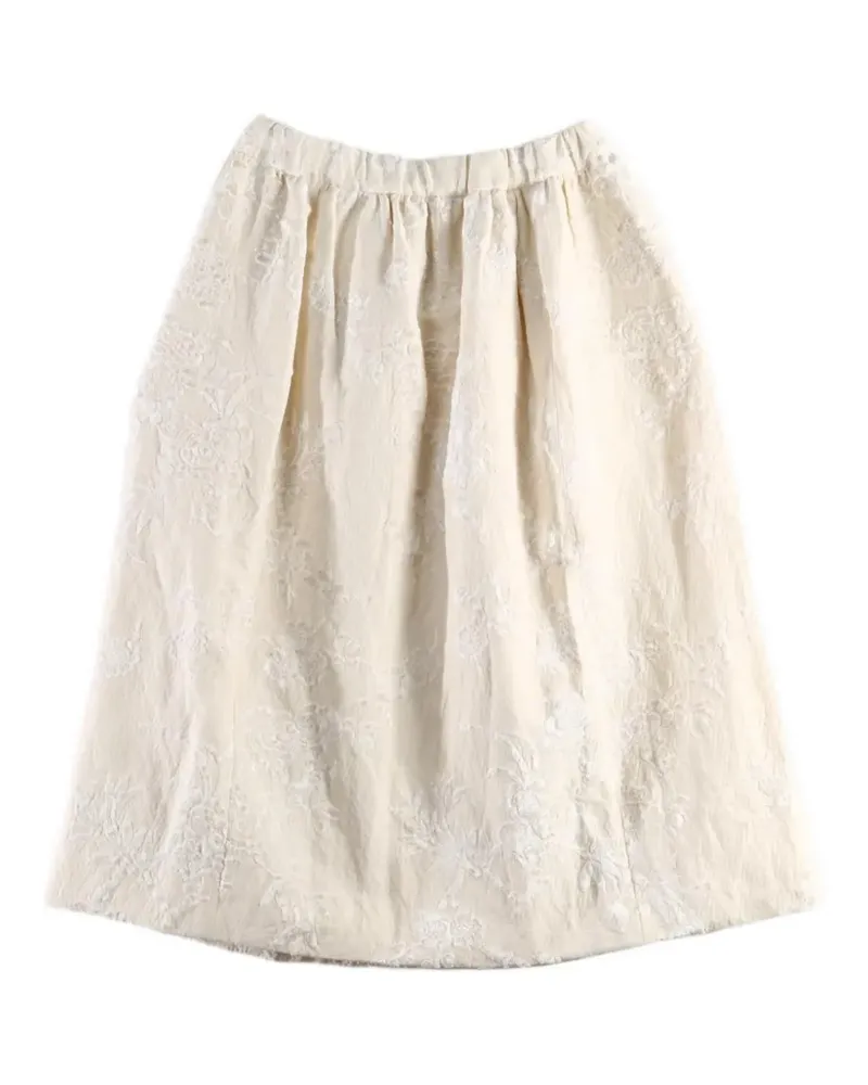 Casey Casey Ghost floral-jacquard elasticated-waist midi skirt - Nude Nude