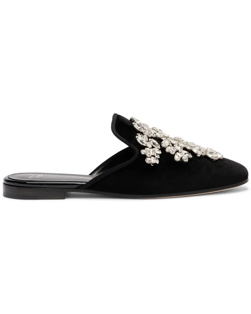 Giuseppe Zanotti Elsa Samt-Mules - Schwarz Schwarz
