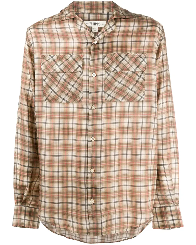 PHIPPS check long-sleeve shirt - Nude Nude