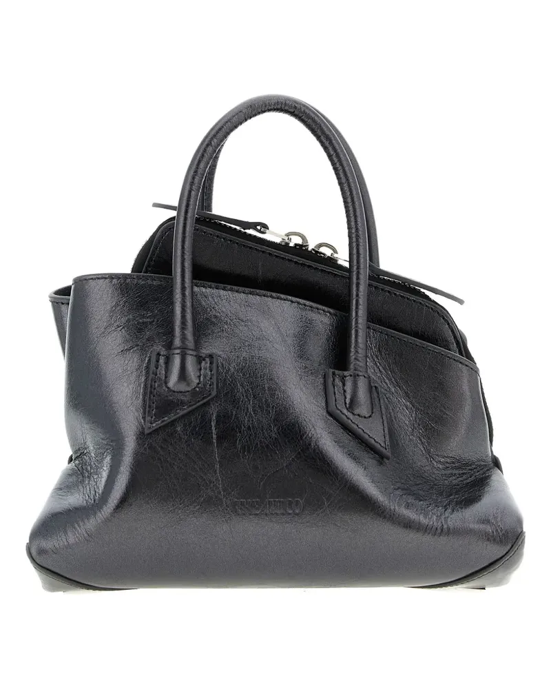 ATTICO Mini La Passeggiata Tote Bag mit Logo-Prägung - Schwarz Schwarz