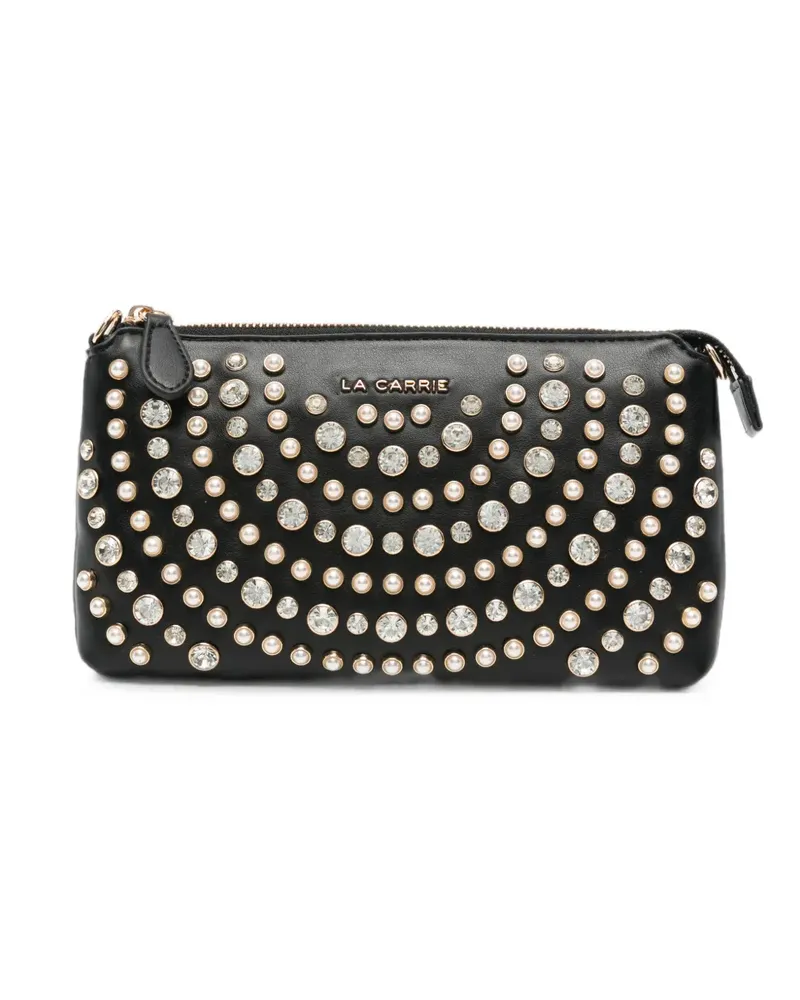 LA CARRIE crystal-embellished faux-pearl cross body bag - Schwarz Schwarz