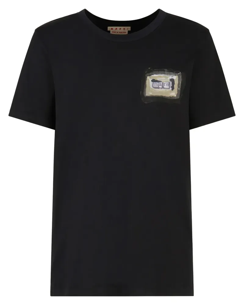 Marni T-Shirt mit Logo-Print - Schwarz Schwarz