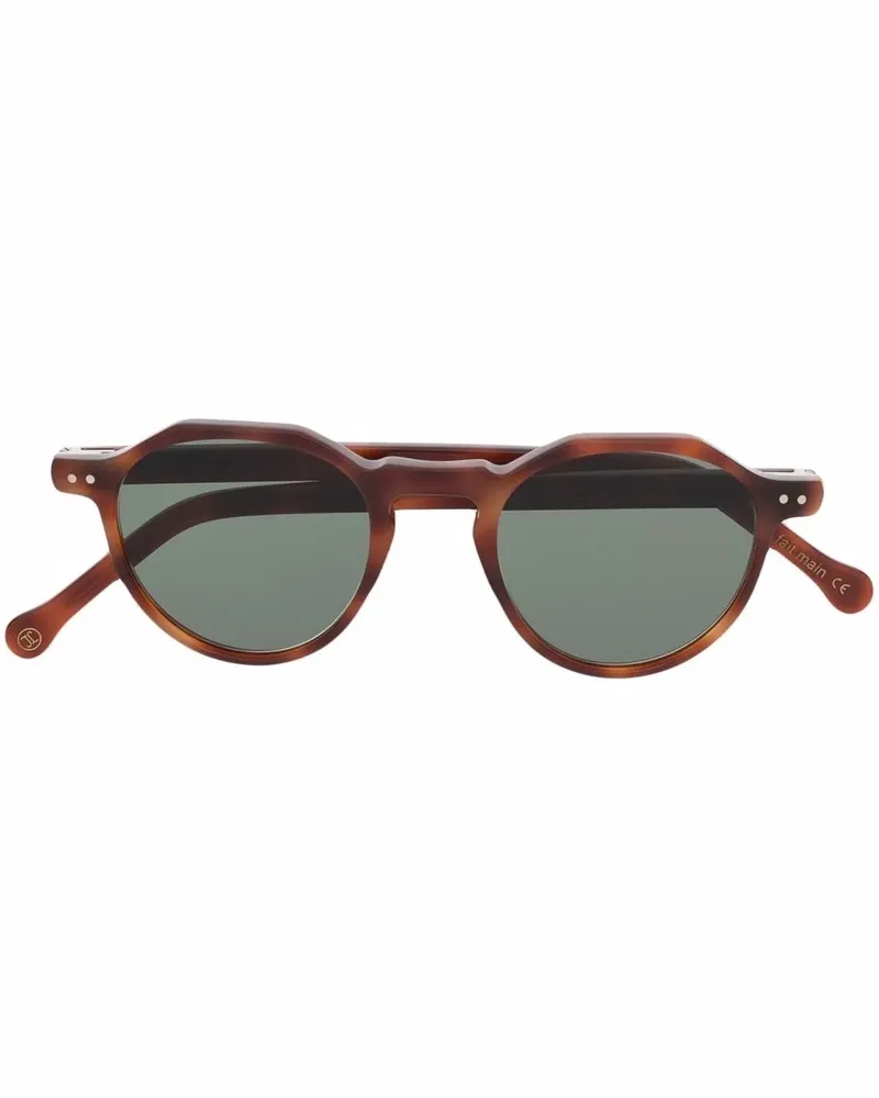 Lesca Runde Icon Sonnenbrille - Braun Braun