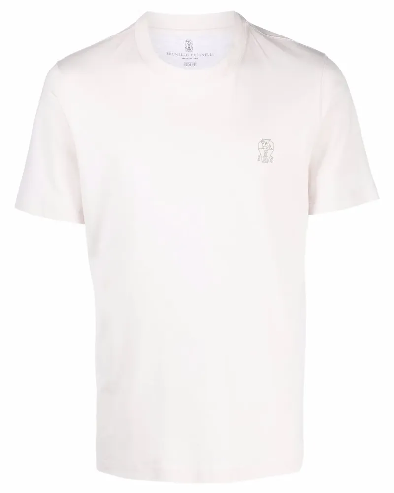 Brunello Cucinelli T-Shirt mit Stickerei - Rosa Rosa