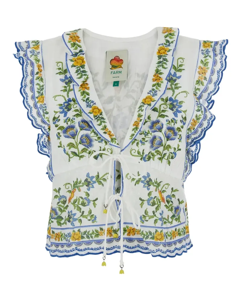 FARM Rio Emily Floral Tapestry blouse - Weiß Weiß