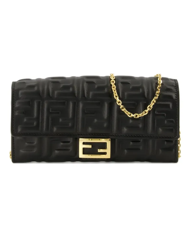 Fendi Baguette embossed clutch bag - Schwarz Schwarz