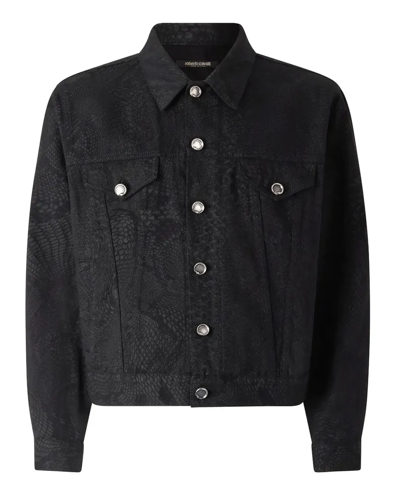 Roberto Cavalli Jacke mit Python-Print - Schwarz Schwarz