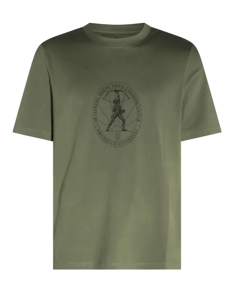 Brunello Cucinelli T-Shirt mit grafischem Print - Grün Grün