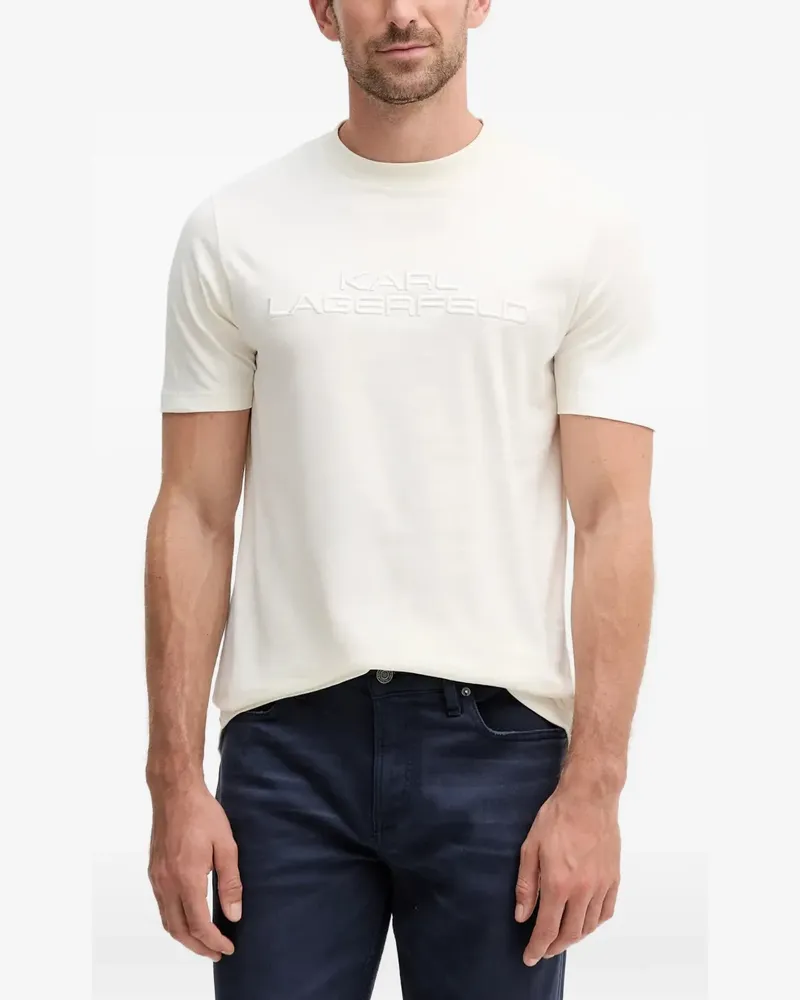 Karl Lagerfeld T-Shirt mit Logo-Stickerei - Nude Nude
