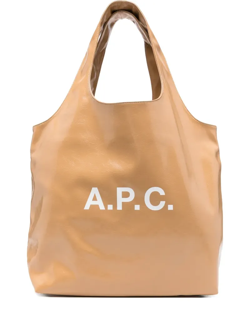 A.P.C. Handtasche mit Logo-Print - Nude Nude