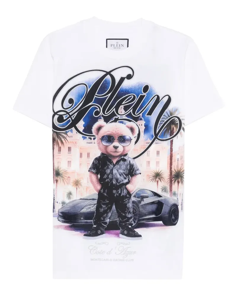 Philipp Plein T-Shirt mit Teddy-Print - Weiß Weiß